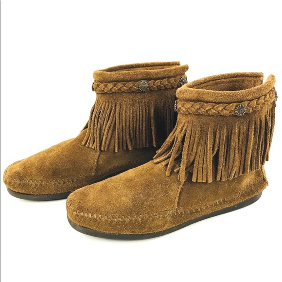 ankle moccasins with fringe